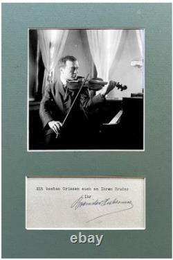 Violoniste BRONISLAW HUBERMAN Signature MANUSCRITE + PHOTO + MAT Violon JUIF Violoniste BRONISLAW HUBERMAN Signature MANUSCRITE + PHOTO + MAT Violon JUIF