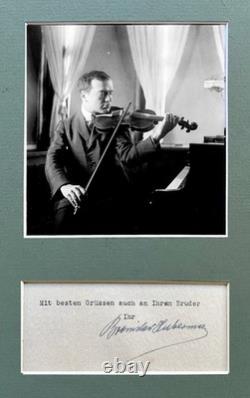 Violoniste BRONISLAW HUBERMAN Signature MANUSCRITE + PHOTO + MAT Violon JUIF Violoniste BRONISLAW HUBERMAN Signature MANUSCRITE + PHOTO + MAT Violon JUIF