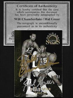 Wilt Chamberlain / Hal Greer 1996 Topps Double Carte Dédicacée Autographe Aveccoa