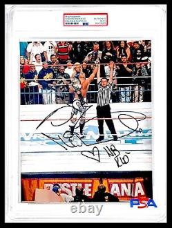 Wwe Shawn Michaels Signé À La Main Wrestlemania Photo Encapsulée Avec Psa Dna Coa
