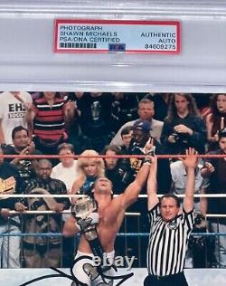 Wwe Shawn Michaels Signé À La Main Wrestlemania Photo Encapsulée Avec Psa Dna Coa
