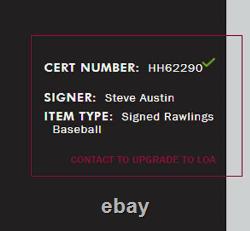 Wwe Stone Cold Steve Austin 316 Signé À La Main Baseball Autographié Avec Jsa Coa