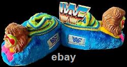 Wwe Ultimate Warrior Original Signé À La Main Pantoufles Autographiées Avec Tags Et Coa